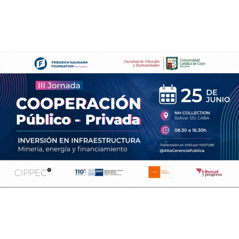 Flyer de la jornada Cooperación Público-Privada: inversión en infraestructura, minería, energía y financiamiento